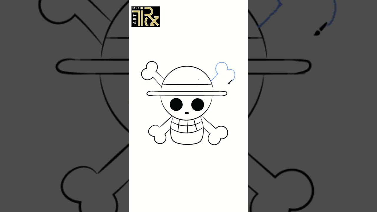 DA 543f how to draw strawhat pirates logo (one piece)