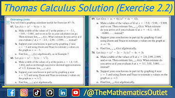 Thomas calculus exercise 2.2 Q67 to Q70 | Limit of a function urdu || Lec 17