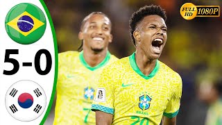 Brazil vs South Korea 5-0 Resumen y Goles 2025 🔥 Estevao Goal