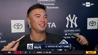 Anthony Volpe addresses the media on Yankees' momentum