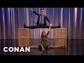 Nina Dobrev & Conan Do The Splits Together | CONAN on TBS