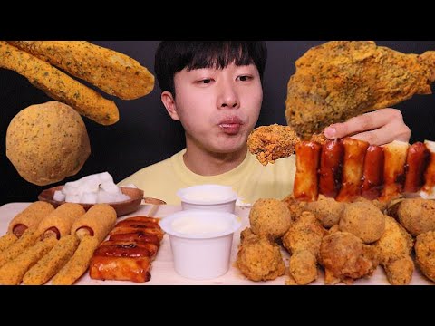 먹방ㆍMUKBANG ASMR BHC Fried Chicken Cheese <strong>stick</strong> ball Eating <strong>show</strong>