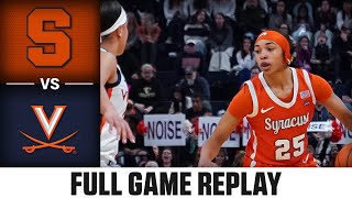 Syracuse vs. Virginia Full Game Replay | 2023-24 ACC Women's Basketball