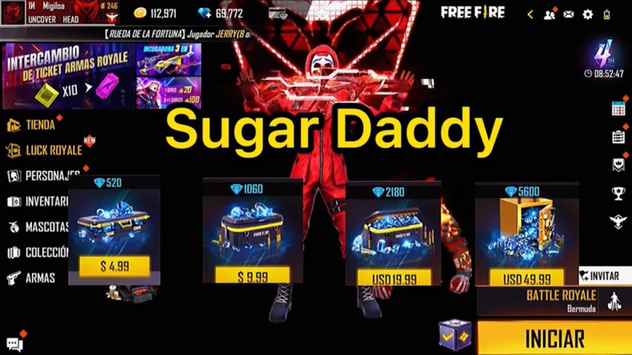 SUGAR DADDY EN FREE FIRE PARTE 3 // REGALANDO NUEVA PARED DE HIELO ...