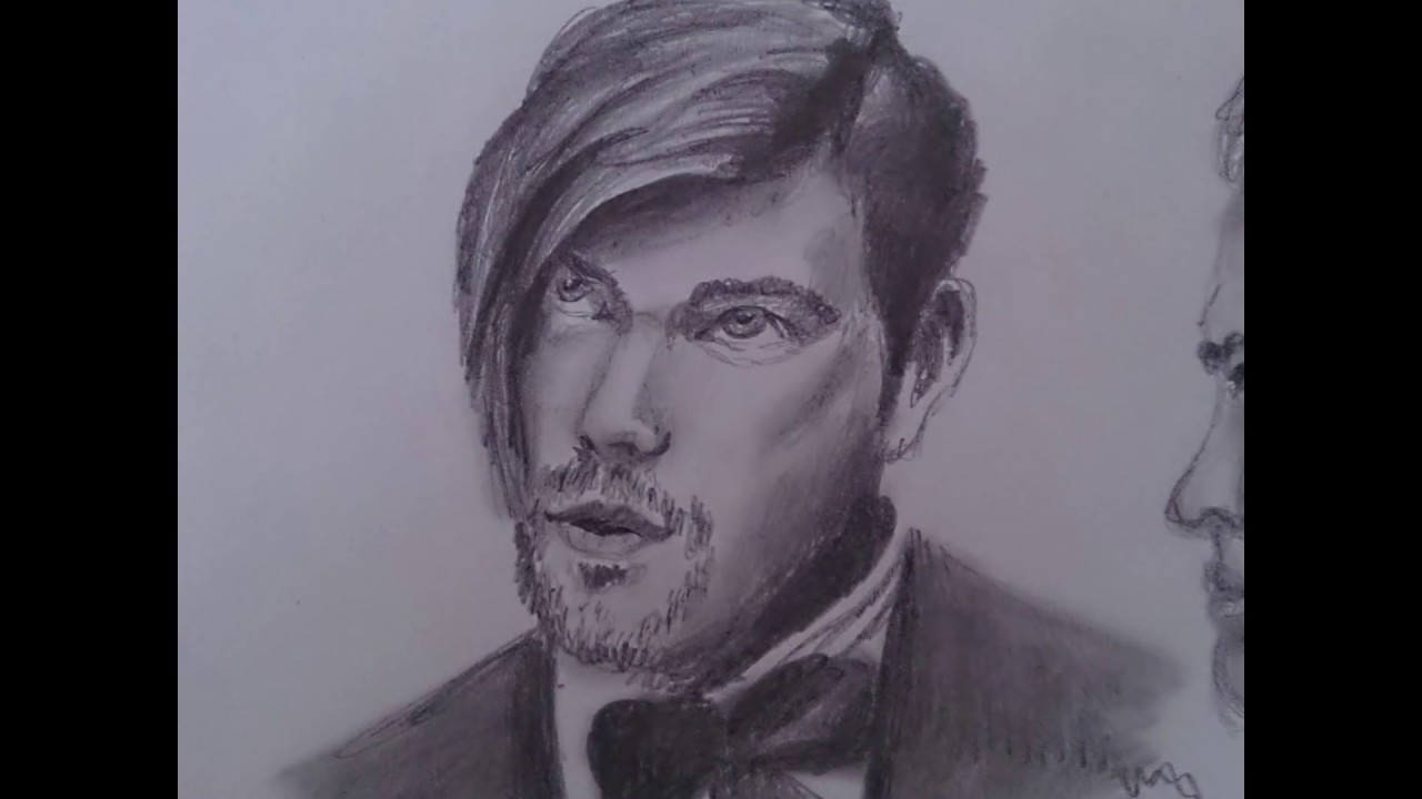 Resim Cizimleri Slayt Video Erkek Portre Karakalem Cizim 1 Youtube