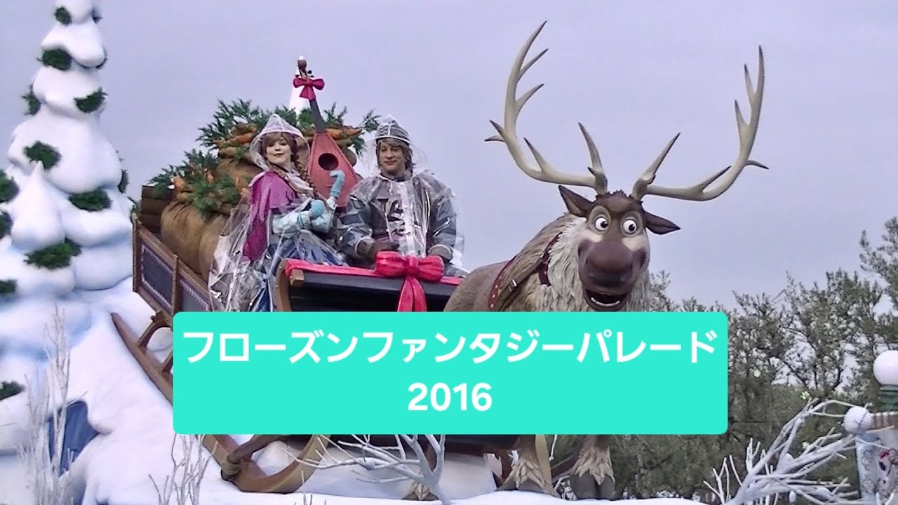 フローズンファンタジーパレード 雨バージョンです。アナとエルサのフローズンファンタジー2016