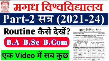 Magadh University BA BSc B.Com honours session 2021-24 exam routine Jari kar diya hai