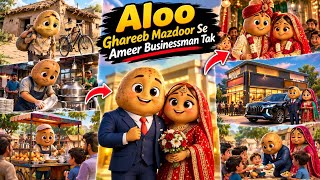 🥔 Ghareeb Aloo Se Ameer Businessman Tak | Aloo Ki Mehnat Aur Shaadi | 3D Cartoon Story