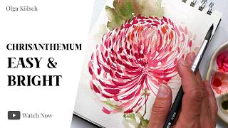 Paint Watercolor Chrysanthemum in 10 minutes!
