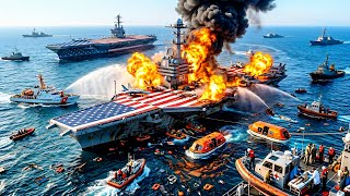 Today, June 29, 2026! A US aircraft carrier carrying war equipment was sunk by a Russian SU-57.
