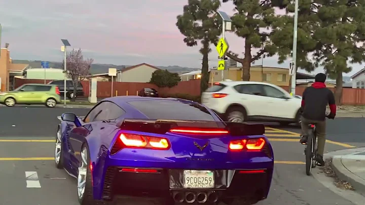 Z06 Corvette Drifts On The Street