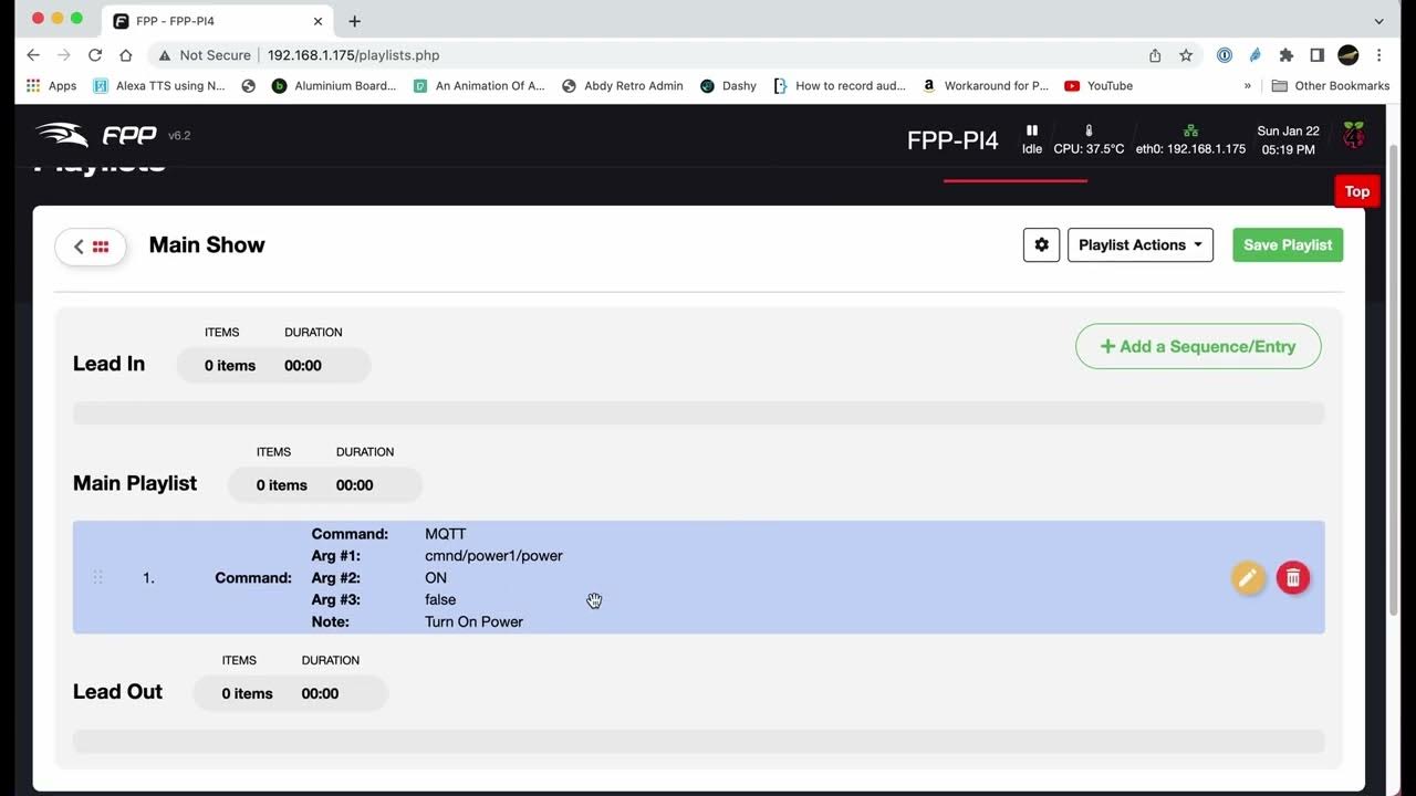 Adding MQTT commands to an FPP Playlist (xLights Tutorial) YouTube