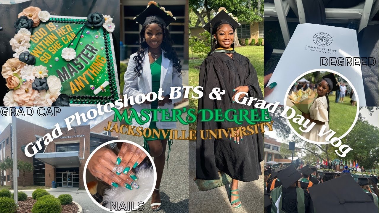 GRAD PHOTOSHOOT BTS & GRAD DAY VLOG | MASTER'S DEGREE | JACKSONVILLE ...