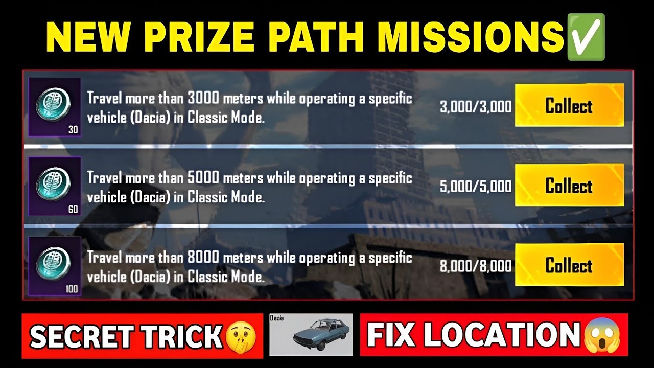 TRAVEL MORE THAN 3000 METERS WHILE OPERATING A SPECIFIC VEHICLE DACIA IN CLASSIC MODE