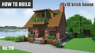 Minecraft : How to build a small house made of brick and wood. Easy with 10x10 blocks.