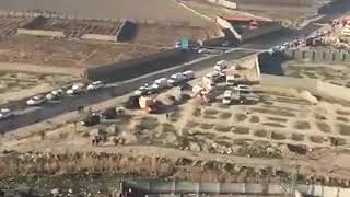 Helicopter footage captured Incident Of Ukraine International Airlines crash near Tehran