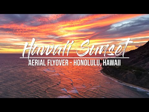 Hawaii Sunset - Oahu Drone Flyover (4K)