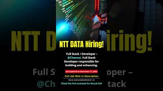 NTT DATA Chennai is hiring Full Stack Devs — Java, Angular, Azure/AWS. Apply now! #nttdata #chennai