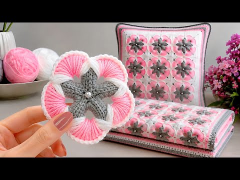 Great Crochet Pattern for Making Blankets and Throw Pillows 🌸#crochet #knitting 