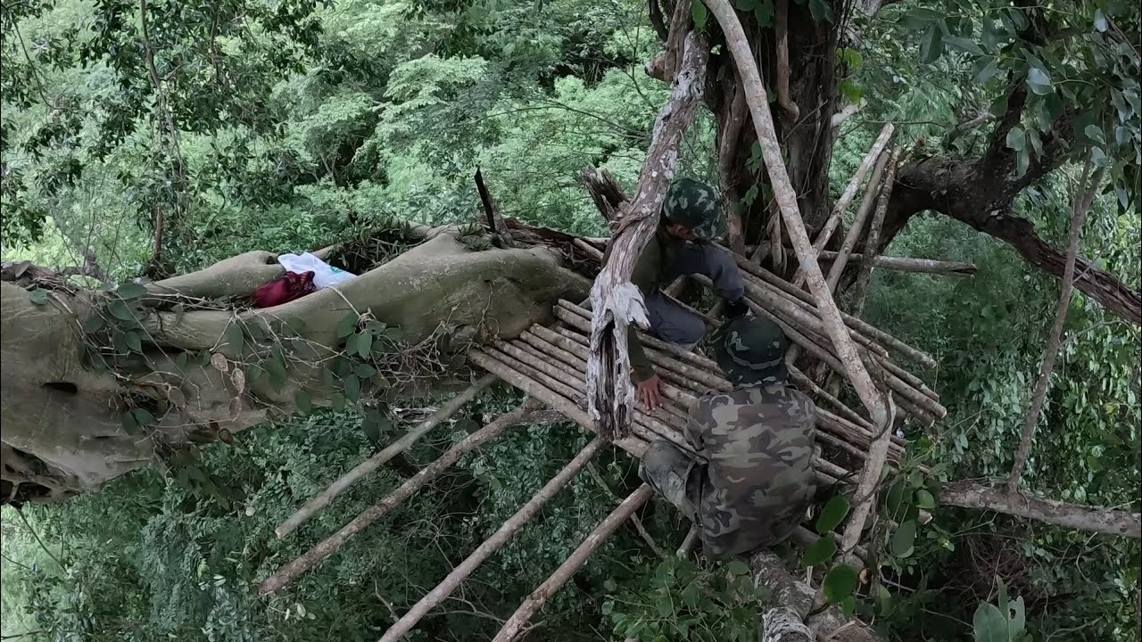 Ep98สร้างที่พักใหม่บนต้นไม้สูงขนาดใหญ่กับน้องเชน