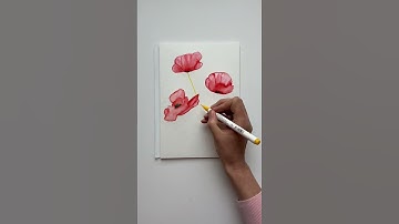 Poppy flower painting #art #artist #painting #watercolor #shorts #flowers #poppy