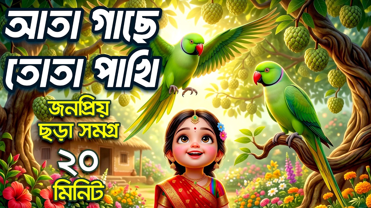 Ata Gache Tota Pakhi | আতা গাছে তোতা পাখি | Rhymes Collection | Hutum ...