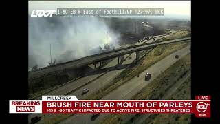 LIVE: Fire sparks near mouth of Parleys Canyon