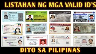 LISTAHAN NG MGA VALID IDs DITO SA PILIPINAS