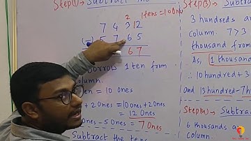 3.2 Class 3 math Chapter 3, Subtraction of 4-digit number with Regrouping(Borrow) in Hindi,