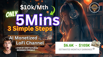 Step by Step Tutorial | Earn $3k-10k Month With AI Generated Lo Fi Beats |  MONETIZABLE LoFI Channel