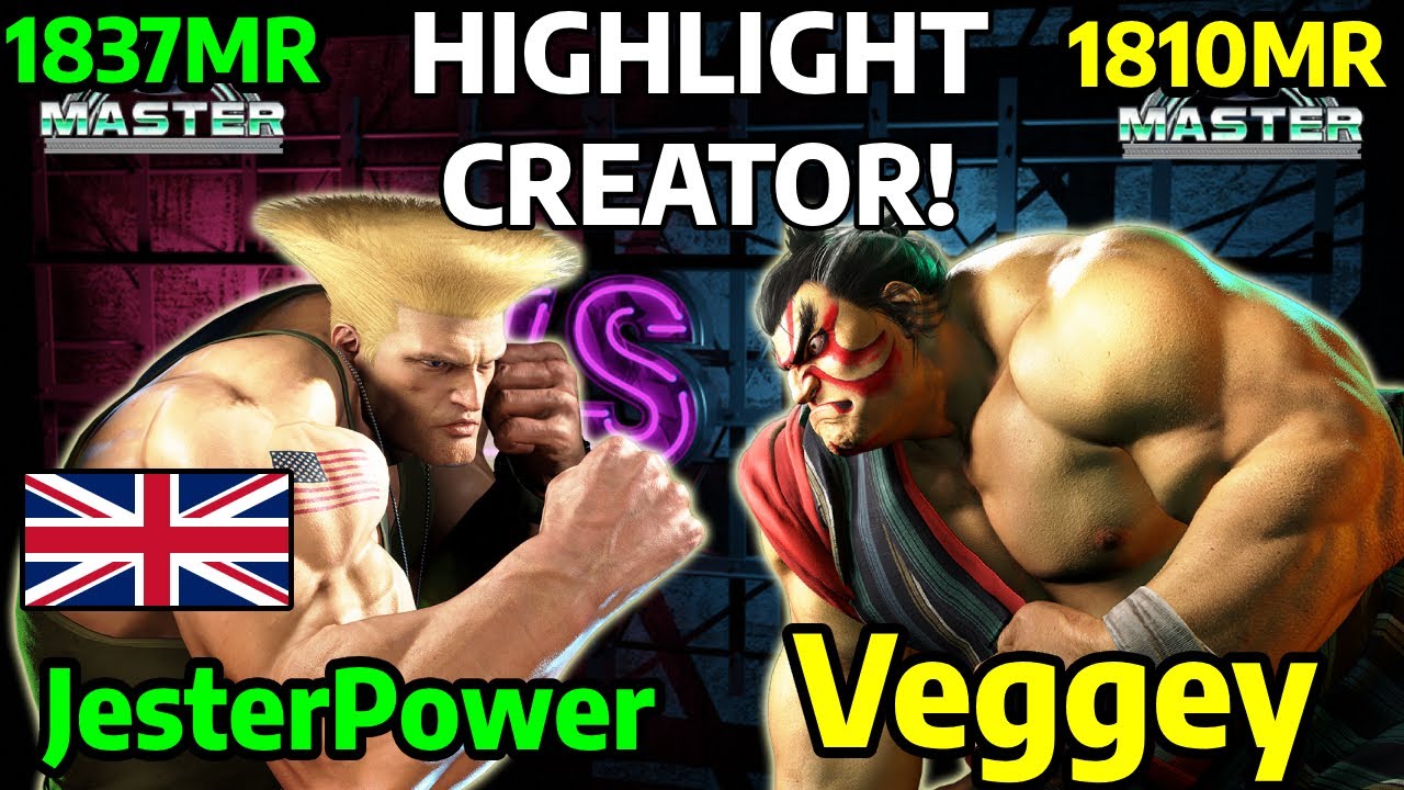 🎭STREET FIGHTER 6 ➥ JesterPower (GUILE ガイル) VS. Veggey (E.HONDA エドモンド 本田) MASTER LEGEND RANKS🎭