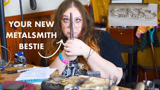 How To Make A Stamped Silver Ring For BEGINNERS!