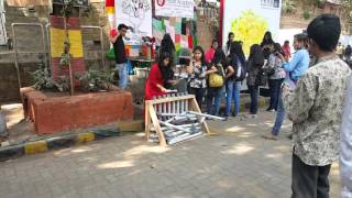 The girl in red built this instrument