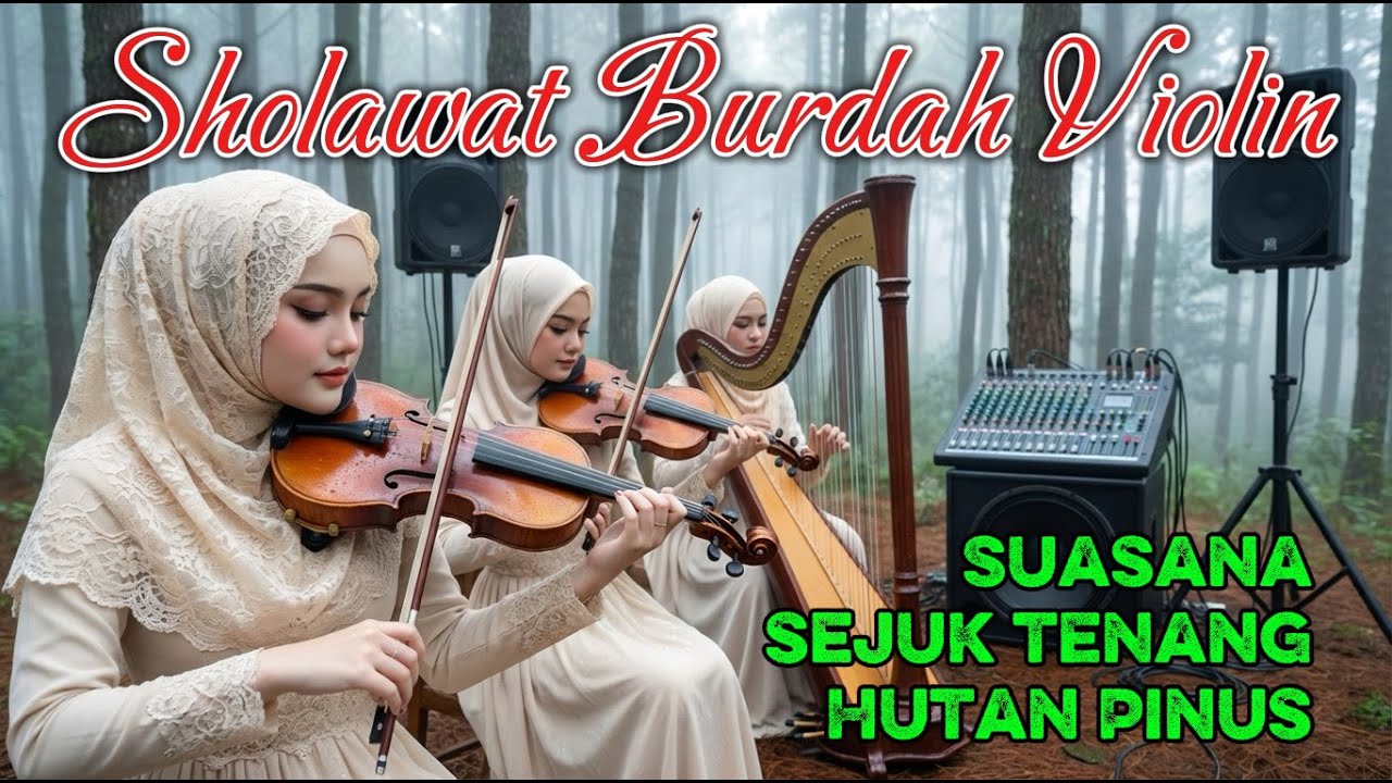 Sholawat Burdah Violin Menyentuh Hati Aranser Musik Terbaik  | Live hutan pinus sejuk 3 jam nonstop