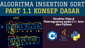 [Part 1.1 Konsep Dasar] Insertion Sort di Pemrograman C++ | JAVA | PYTHON - Algoritma Sorting