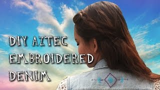 ๐ DIY Aztec Embroidered Denim Vest ๐