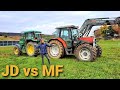 John Deere 6510 VS Massey Ferguson 6150 Przeciąganie Liny