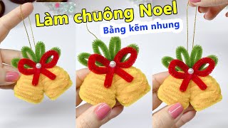 Làm dây treo hình cái chuông Noel bằng kẽm nhung/ Liam Channel DIY