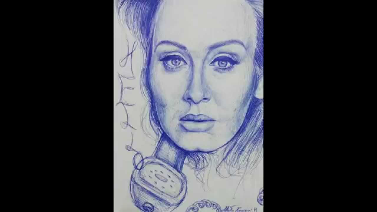 Adele "Hello" Speed Drawing by ~mad hatter's ART - YouTube