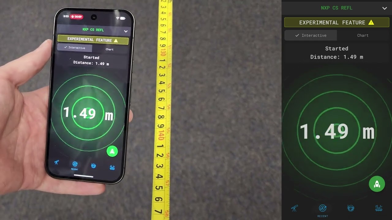 NXP KW47 running Channel Sounding with Google Pixel 10