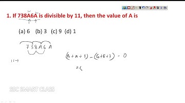 If 738A6A is divisible by 11 then the value of A is