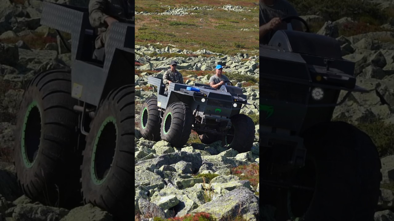 Вездеход Тайпан преодолевает горный склон из курума 