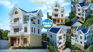 Mẫu biệt thự tân cổ điển mặt tiền 9m | Kiến Trúc Tân Cổ Điển Mái Thái