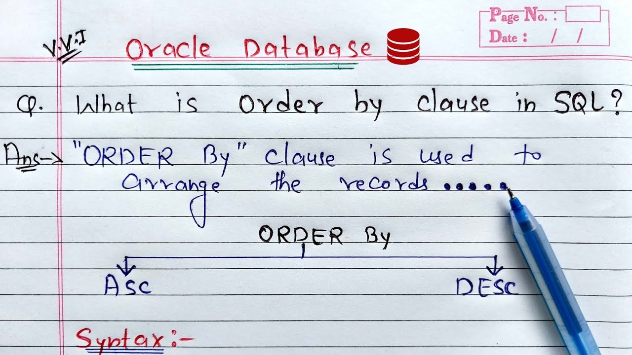 ORDER BY Clause in SQL  Oracle Database