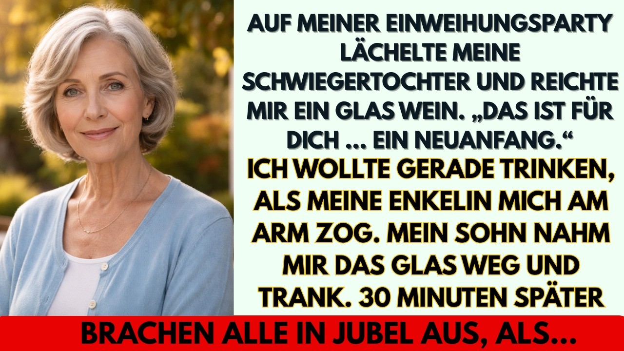 Meine Schwiegertochter bot mir auf meiner Party Wein an – mein Sohn trank ihn und das rettete mich…