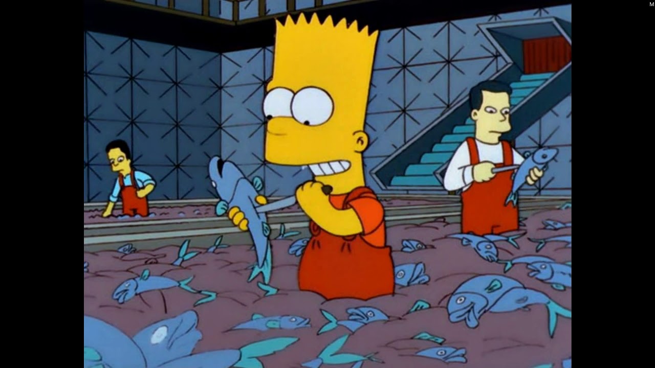 Meto cuchillo saco tripas, los simpson castellano - YouTube