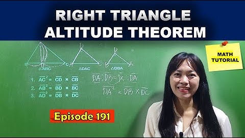 RIGHT TRIANGLE ALTITUDE THEOREM / MATH TUTORIAL