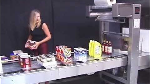 Handloaded Inline Bucket Conveyor Shrink Wrapper