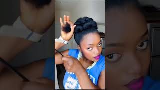 Fold in updo, no gel needed✨✅ save for future use and follow for more🙌🏾 #naturalhair #hairstyle