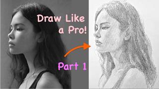 Draw Like a Pro! Face of Woman at Near Profile Part 1, Fully Voiced Tutorial